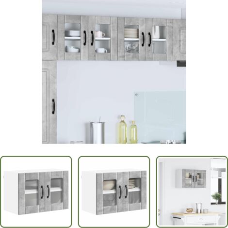 vidaXL Armadio da parete -  Mobile da cucina Grigio cemento 60 x 31 x 40 cm