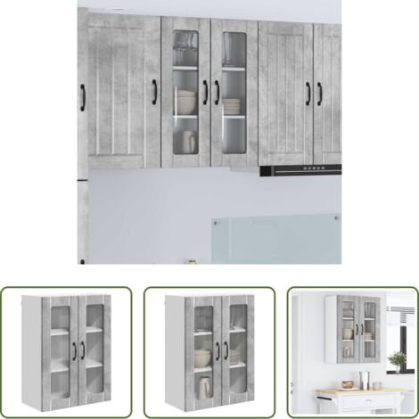 vidaXL Armadio da parete -  Mobile da cucina Grigio cemento 60 x 31 x 80 cm