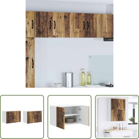 vidaXL Armadio da parete -  Mobile da cucina Kalmar 2 pcs Legno vecchio 60 x 31 x 40 cm
