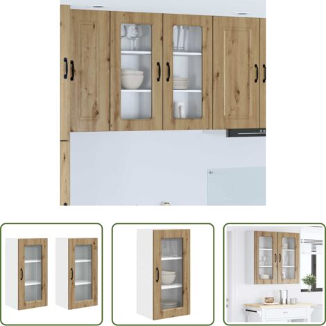 vidaXL Armadio da parete -  Mobile da cucina Kalmar 2 pcs Rovere artigianale