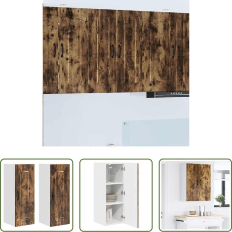 vidaXL Armadio da parete -  Mobile da cucina Kalmar 2 pcs Rovere fumé 30 x 31 x 80 cm