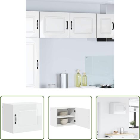 vidaXL Armadio da parete -  Mobile da cucina Kalmar Bianco Lucido 50 x 31 x 40 cm