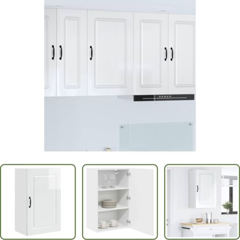 vidaXL Armadio da parete -  Mobile da cucina Kalmar Bianco Lucido 50 x 31 x 80 cm