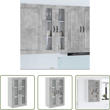 vidaXL Armadio da parete -  Mobile da cucina Kalmar Grigio cemento 60 x 31 x 100 cm