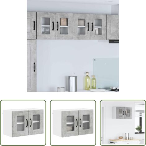 vidaXL Armadio da parete -  Mobile da cucina Kalmar Grigio cemento 60 x 31 x 40 cm