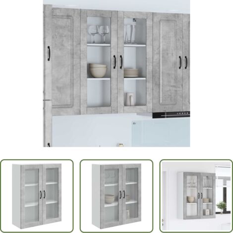 vidaXL Armadio da parete -  Mobile da cucina Kalmar Grigio cemento 80 x 31 x 100 cm