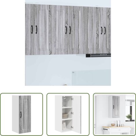 vidaXL Armadio da parete -  Mobile da cucina Kalmar Grigio Sonoma 30 x 31 x 80 cm
