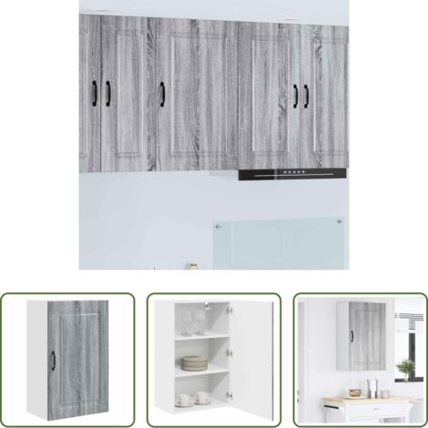 vidaXL Armadio da parete -  Mobile da cucina Kalmar Grigio Sonoma 50 x 31 x 80 cm