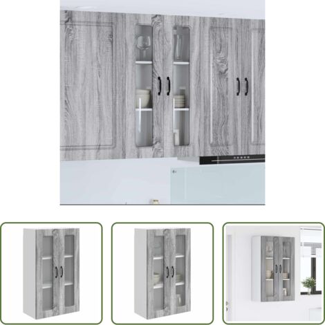 vidaXL Armadio da parete -  Mobile da cucina Kalmar Grigio Sonoma 60 x 31 x 100 cm