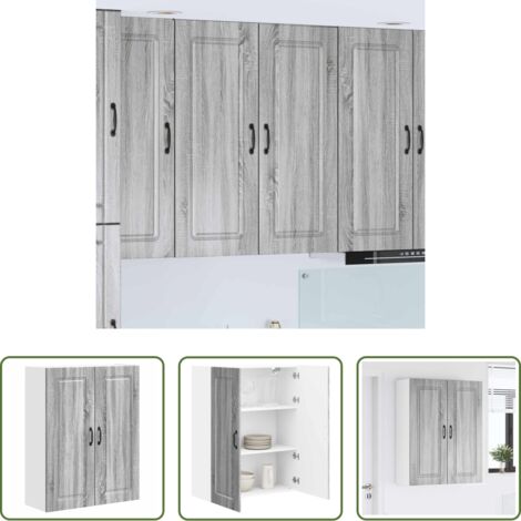 vidaXL Armadio da parete -  Mobile da cucina Kalmar Grigio Sonoma 80 x 31 x 100 cm