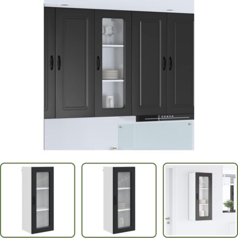 vidaXL Armadio da parete -  Mobile da cucina Kalmar Nero 40 x 31 x 100 cm Legno multistrato
