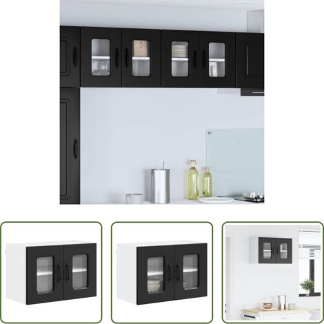 vidaXL Armadio da parete -  Mobile da cucina Kalmar Nero 60 x 31 x 40 cm Legno multistrato