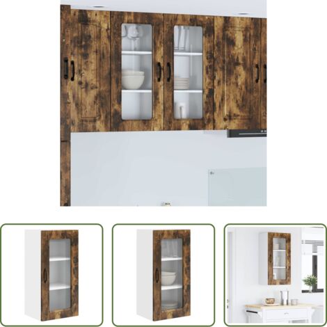 vidaXL Armadio da parete -  Mobile da cucina Kalmar Rovere fumé 40 x 31 x 80 cm