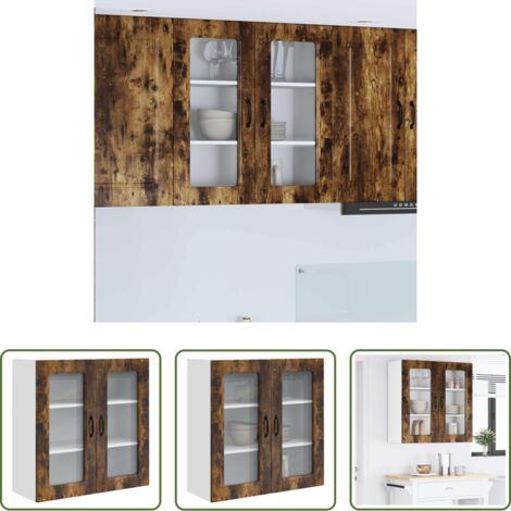 vidaXL Armadio da parete -  Mobile da cucina Kalmar Rovere fumé 80 x 31 x 80 cm