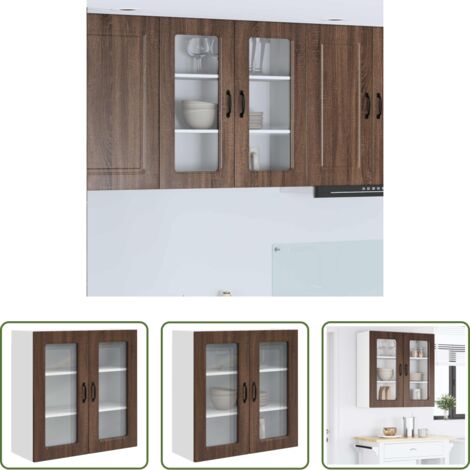 vidaXL Armadio da parete -  Mobile da cucina Kalmar Rovere Marrone 80 x 31 x 80 cm