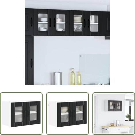 vidaXL Armadio da parete -  Mobile da cucina Nero 60 x 31 x 40 cm Legno multistrato