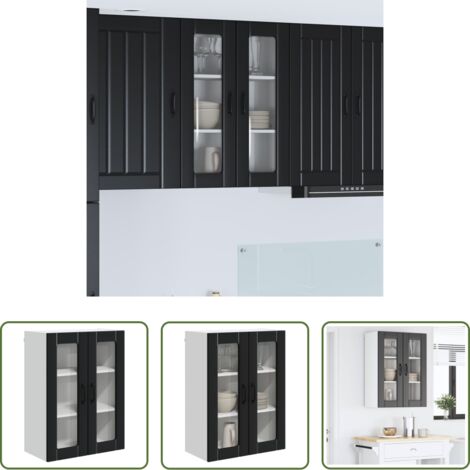 vidaXL Armadio da parete -  Mobile da cucina Nero 60 x 31 x 80 cm Legno multistrato