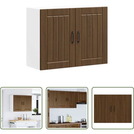 vidaXL Armadio da parete -  Pensile da Cucina Lucca Rovere Marrone in Legno Multistrato