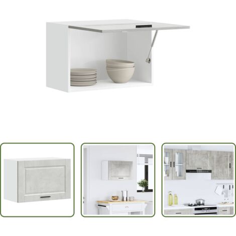 vidaXL Armadio da parete -  Pensile da Cucina Porto Grigio Cemento in Legno Multistrato