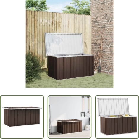 vidaXL Armadio da patio -  Baule da giardino marrone 129x67x65 cm