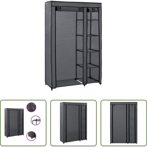 vidaXL Armadio da seminterrato -  Armadio Pieghevole Grigio 110x45x175 cm in Tessuto