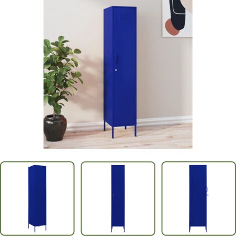 vidaXL Armadio decorativo -  Armadio Blu Marino 35x46x180 cm in Acciaio