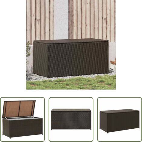 vidaXL Armadio esterno -  Baule da Giardino in Polyrattan 100x50x50 cm Marrone