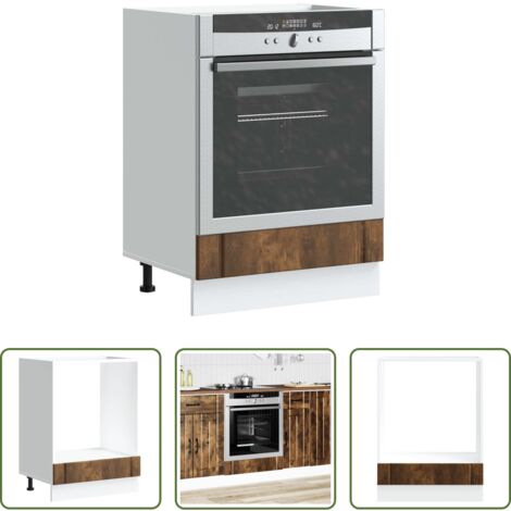 vidaXL Armadio forno multistrato -  Armadio Forno Lucca Rovere Fumo in Legno Multistrato