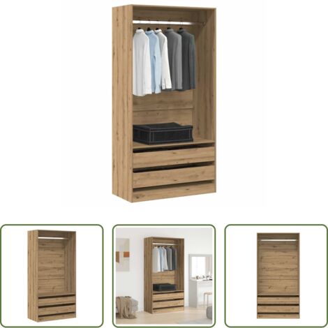 vidaXL Armadio guardaroba -  Armadio Rovere Artigianale 100x50x200 cm in Legno Multistrato