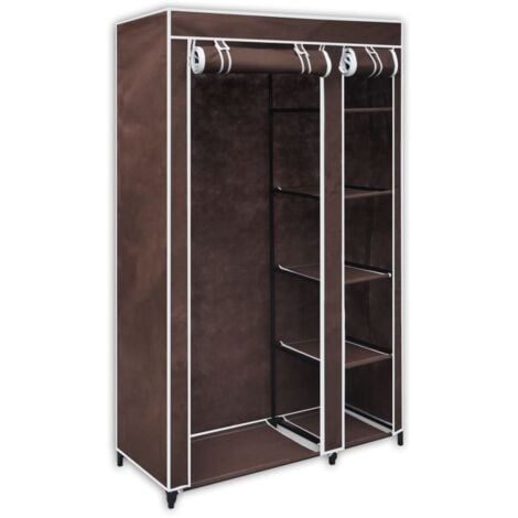 vidaXL Armadio Guardaroba in Tessuto Marrone