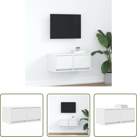 vidaXL Armadio hi-fi -  Mobile Porta TV Bianco 60x31x25,5 cm in Legno Multistrato
