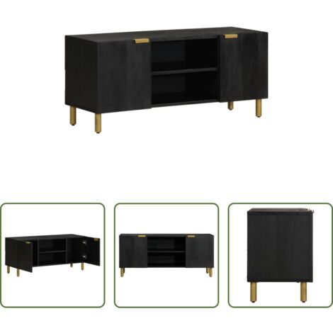 vidaXL Armadio hi-fi -  Mobile Porta TV Nero 105x33x46 cm in Legno Multistrato