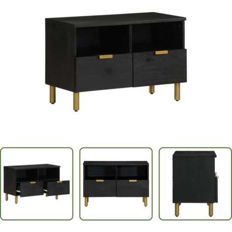 vidaXL Armadio hi-fi -  Mobile Porta TV Nero 70x33x46 cm in Legno Multistrato