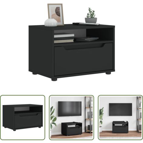 vidaXL Armadio hi-fi -  Mobile TV VISNES Nero 60x40x38 cm in Legno Multistrato