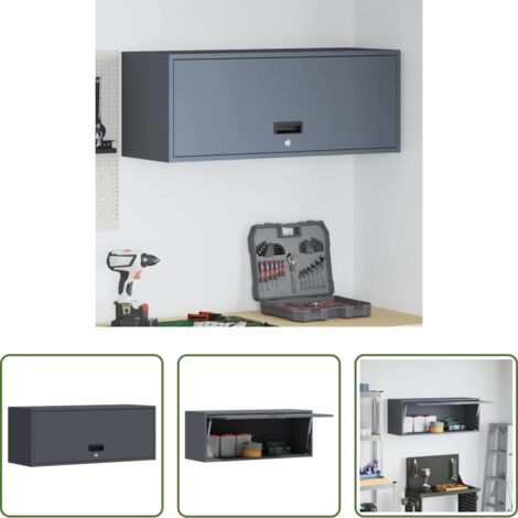 vidaXL Armadio in acciaio -  Armadio a muro per garage Antracite 90 x 33 x 35 cm