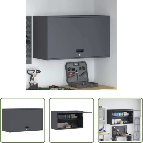 vidaXL Armadio in acciaio -  Armadio a muro per garage Antracite 90 x 40 x 53 cm