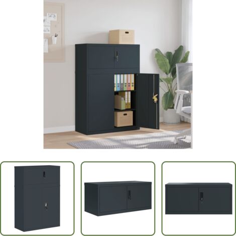 vidaXL Armadio in acciaio -  Armadio Classificatore Antracite 90x40x130 cm in Acciaio