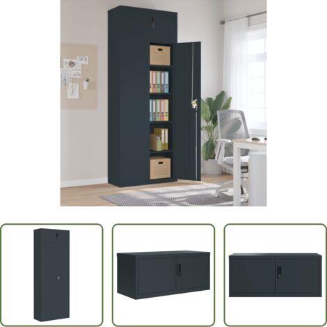 vidaXL Armadio in acciaio -  Armadio Classificatore Antracite 90x40x240 cm in Acciaio