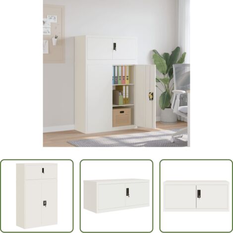 vidaXL Armadio in acciaio -  Armadio Classificatore Bianco 90x40x145 cm in Acciaio