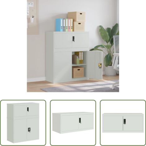 vidaXL Armadio in acciaio -  Armadio Classificatore Grigio Chiaro 90x40x110 cm in Acciaio