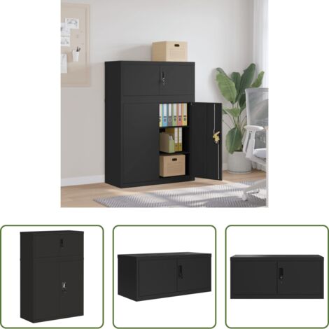 vidaXL Armadio in acciaio -  Armadio Classificatore Nero 90x40x130 cm in Acciaio