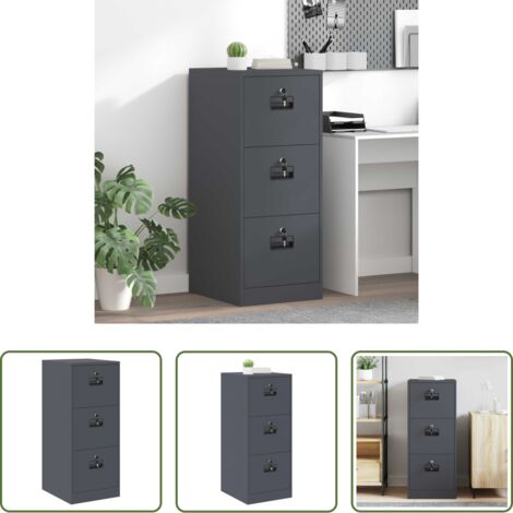 vidaXL Armadio in acciaio -  Armadio per File con cassetto Antracite 44 x 50 x 106.5 cm
