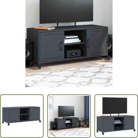 vidaXL Armadio in acciaio -  Mobile TV Antracite 100,5x39x43,5 cm Acciaio