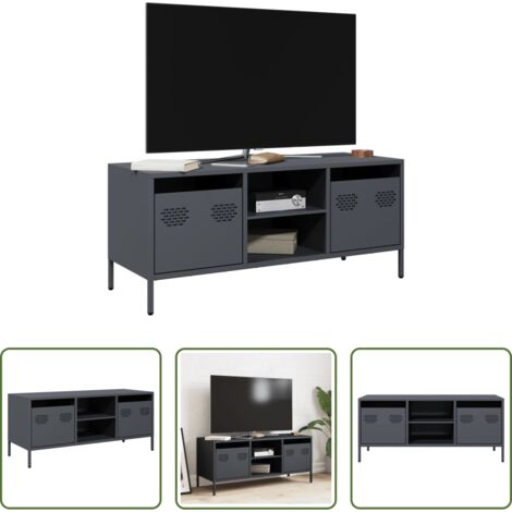 vidaXL Armadio in acciaio -  Mobile TV Antracite 101,5x39x43,5 cm Acciaio Laminato a Freddo