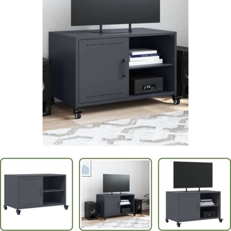 vidaXL Armadio in acciaio -  Mobile TV Antracite 68x39x43,5 cm in Acciaio
