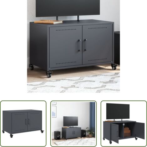 vidaXL Armadio in acciaio -  Mobile TV Antracite 68x39x43,5 cm in Acciaio Laminato a Freddo