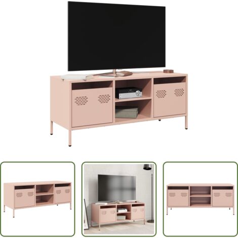 vidaXL Armadio in acciaio -  Mobile TV Rosa 101,5x39x43,5 cm in Acciaio Laminato a Freddo