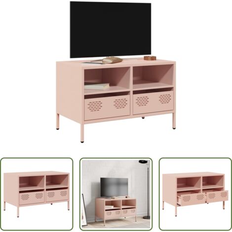vidaXL Armadio in acciaio -  Mobile TV Rosa 68x39x43,5cm in Acciaio Laminato a Freddo