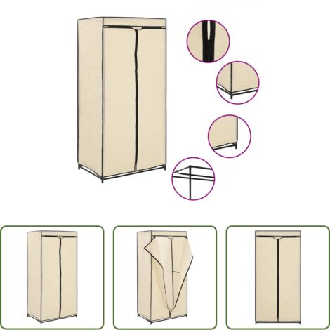 vidaXL Armadio in ferro -  Armadio Crema 75x50x160 cm