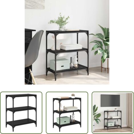 vidaXL Armadio in ferro -  Armadio per Libri Rovere nero 60 x 33 x 70,5 cm